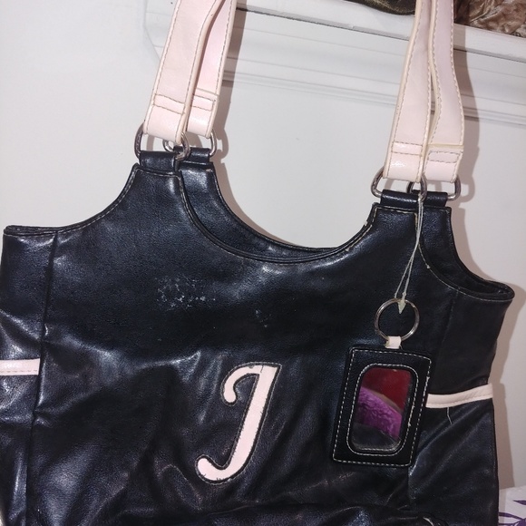 Pink and black purse with Letter J on it - Picture 2 of 5